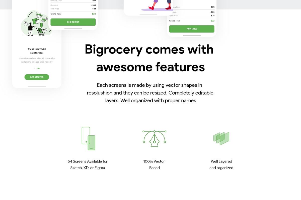 Bigrocery UI Kit, an UI Kit Template by SyalUIUX (Photo 3 of 8)