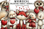 Cute Valentine Forest Animals Clipar, an Illustration by Libby Wishes (Thumbnail 1 of 7)