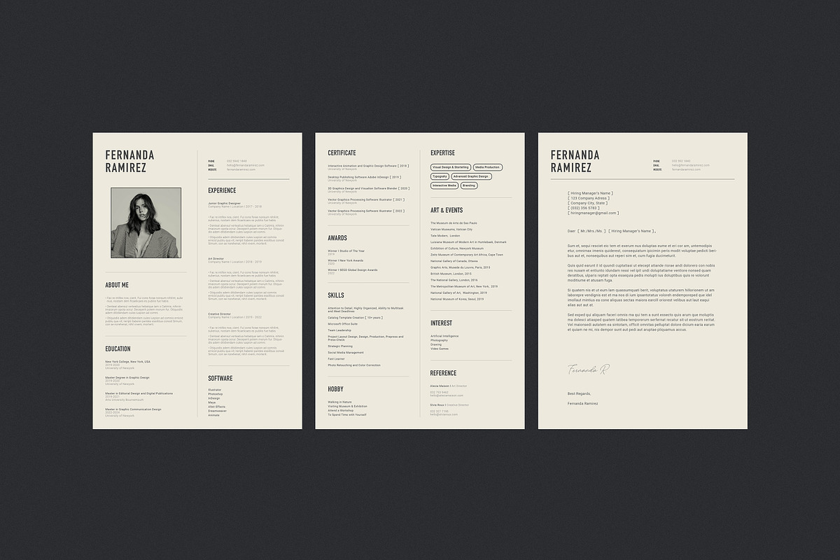 COS I Resume - CV - Letter, a Resume Template by Studio Brand (Photo 2 of 5)