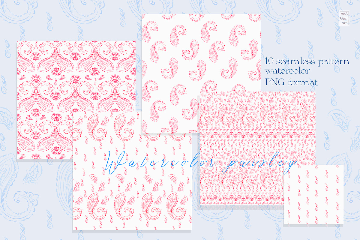 Paisley seamless pattern, a Pattern Graphic by AnaGuziiArt (Photo 3 of 6)