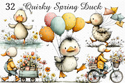 Quirky Spring Duck Clipart Png, an Illustration by Craft Nest (Thumbnail 1 of 11)