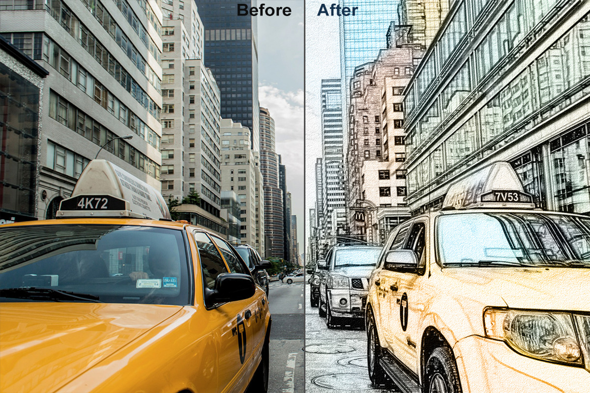 Architecture Art Sketch Photoshop Ac, an Action Add-On by designvillage (Photo 5 of 7)