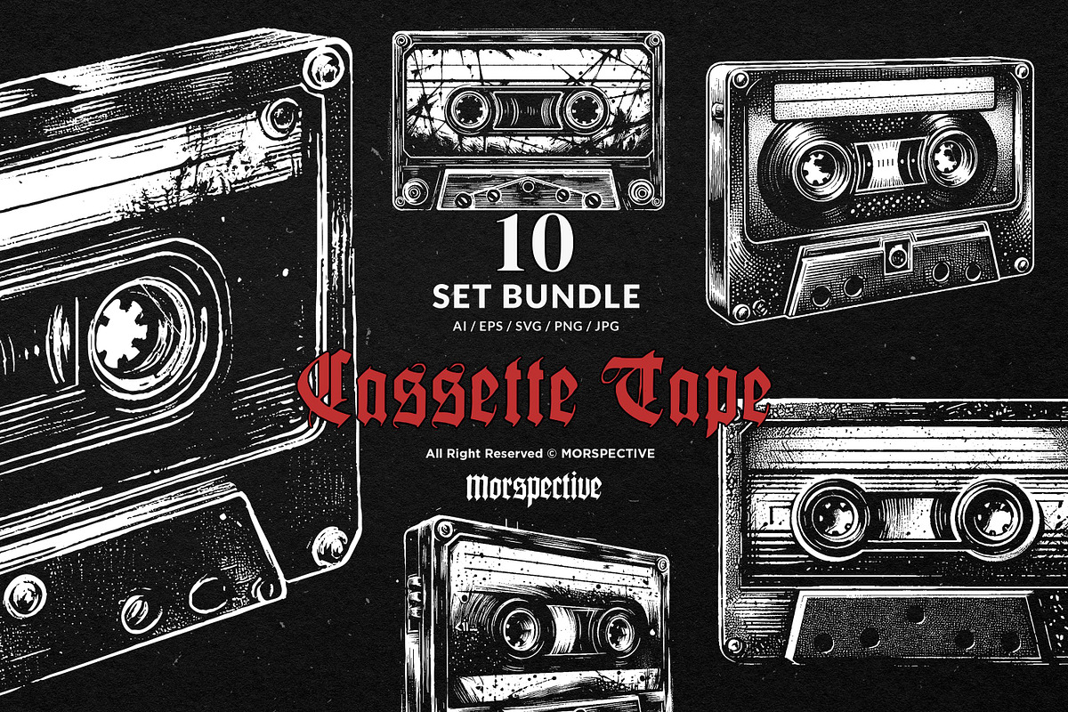 10 Bundle Dark Art Cassette Tape, an Illustration by Morspective (Photo 1 of 7)