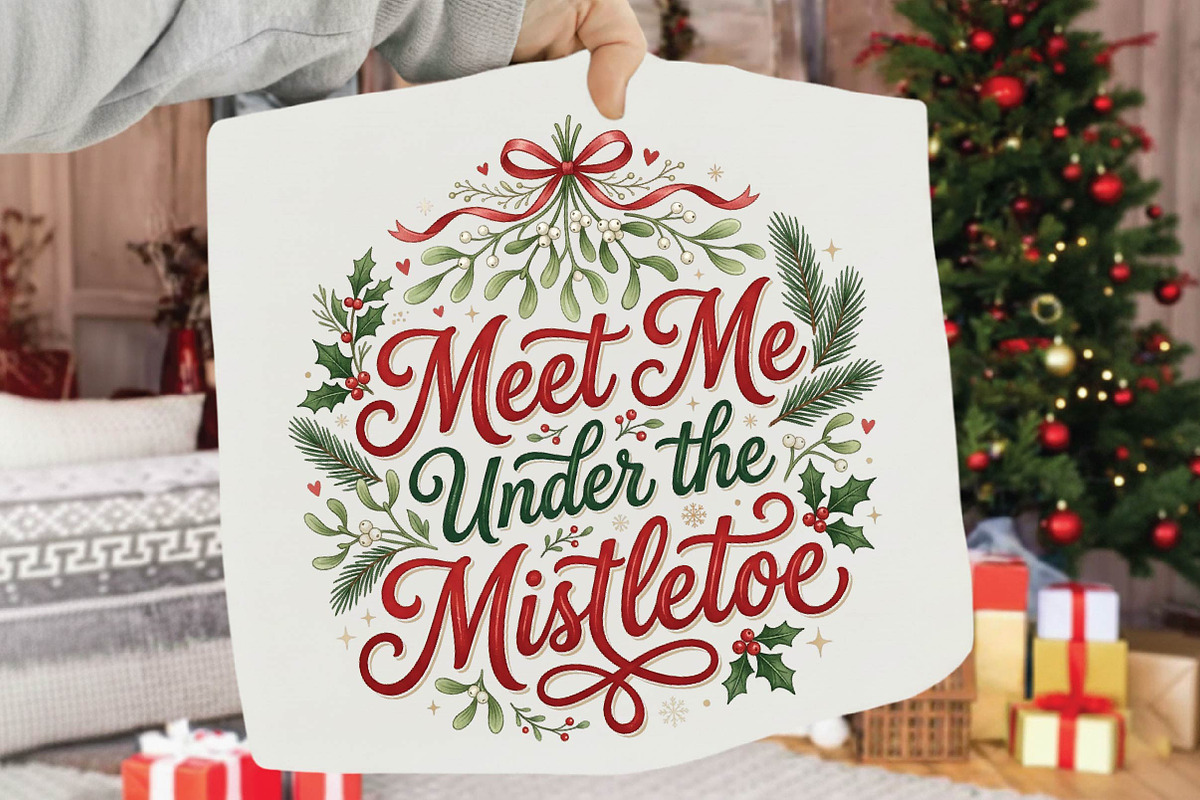 Meet Me Under the Mistletoe Christma, a Seasonal Illustration by DreamPrint404 (Photo 2 of 6)