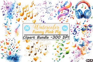 Musical Notes Clipart Bundle, an Illustration by DreamCafeArt