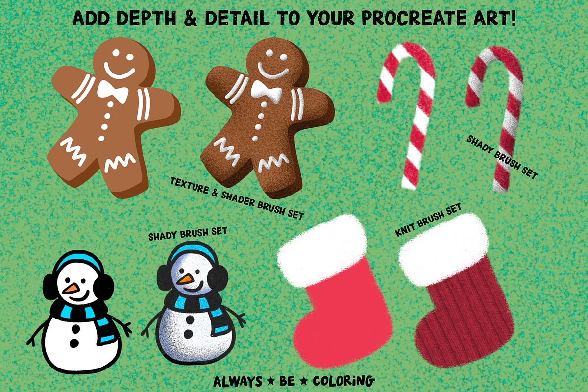 Huge Procreate Texture Brush Bundle, a Brush Add-On by AlwaysBeColoring (Photo 12 of 12)