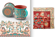KALAMKARI. Vector Set Ornaments., a Pattern Graphic by Irina Skaska (Thumbnail 3 of 17)