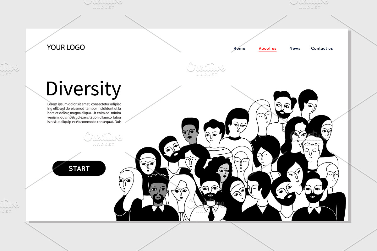 Social diversity/objects collection, an Illustration by Alona Savchuk (Photo 5 of 13)