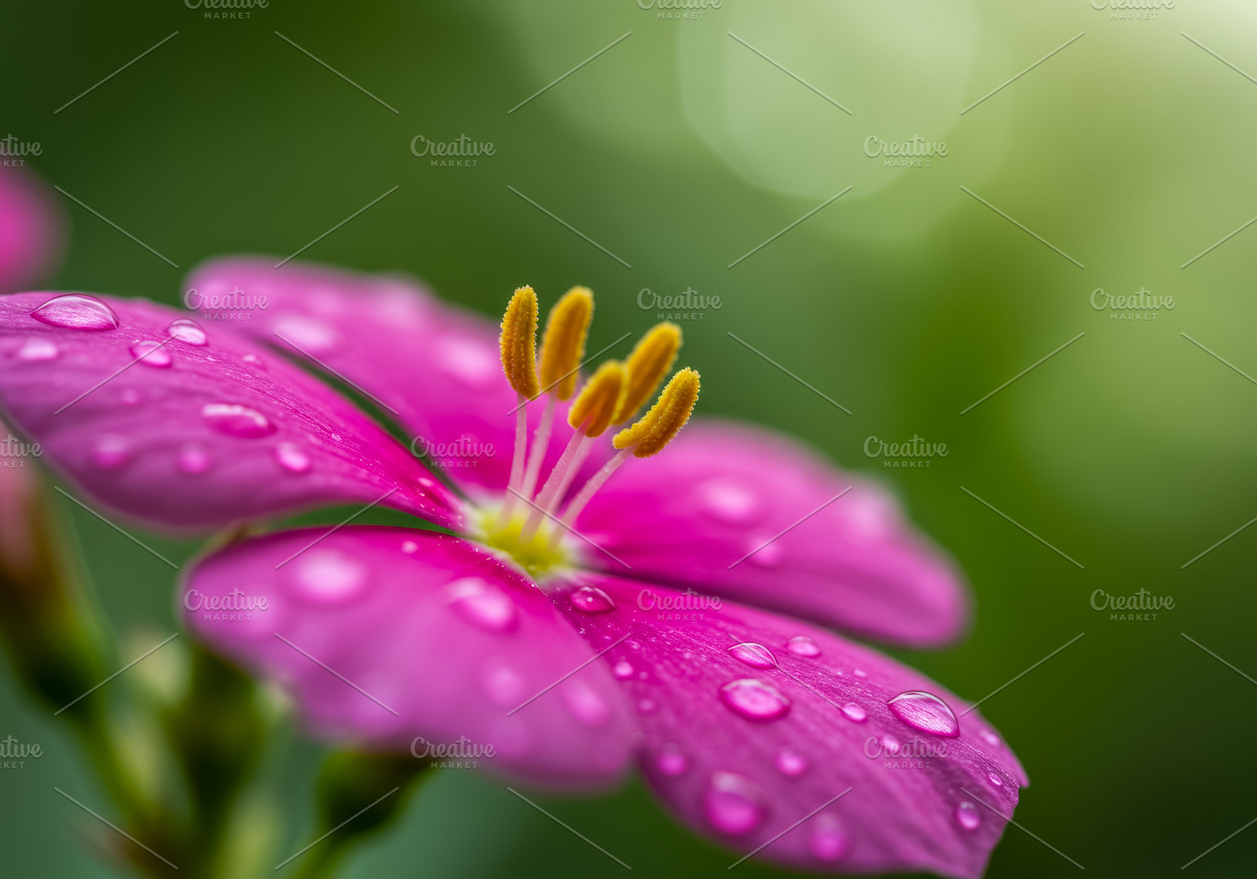 Close-up of a pink flower with water, a Nature Photo by professorinc
