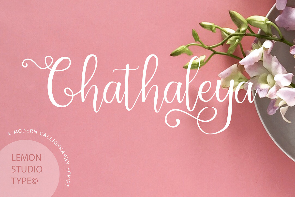 Chathaleya - Modern Script, a Script Font by Lemon Studio Type (Photo 1 of 6)