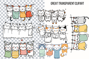 Hanging Cats Clipart, a Decorative Illustration by Paper Artsthetics (Thumbnail 2 of 4)
