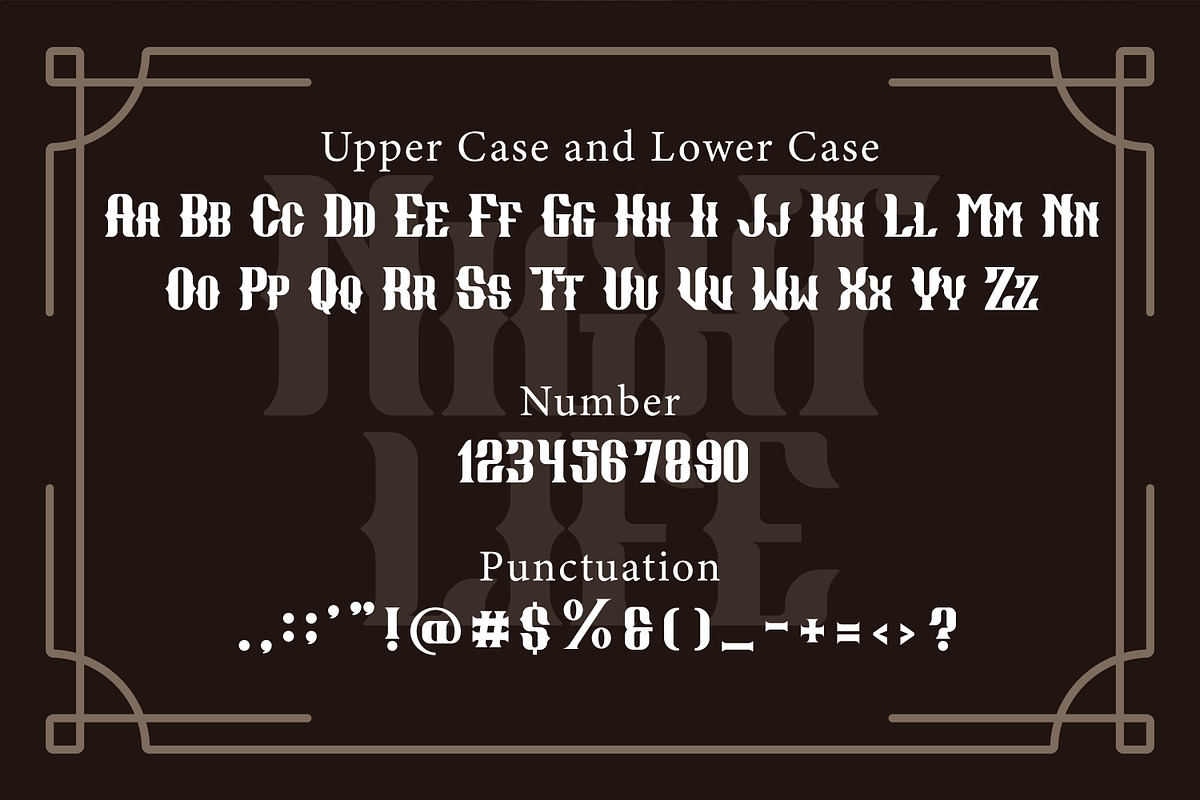 Night Life Modern Gothic, a Blackletter Font by Gumrega Studio (Photo 6 of 7)