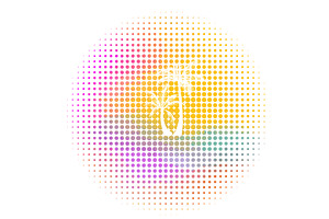 Abstract palm tree in a circle at, an Illustration by Nenahliadava Design