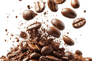 Roasted Coffee Beans Exploding Brown, a Food & Drink Photo by Pixeness Studio