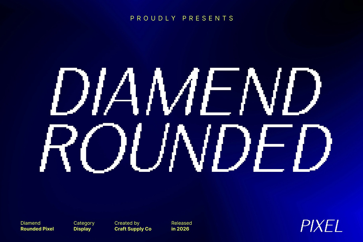 Diamend Rounded Pixel, a Sans Serif Font by Craft Supply Co. (Photo 1 of 8)