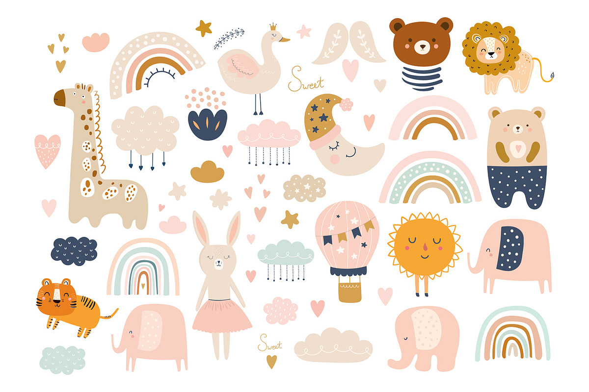 Animals and Rainbows Bundle, an Animal Illustration by MoleskoStudio (Photo 6 of 9)