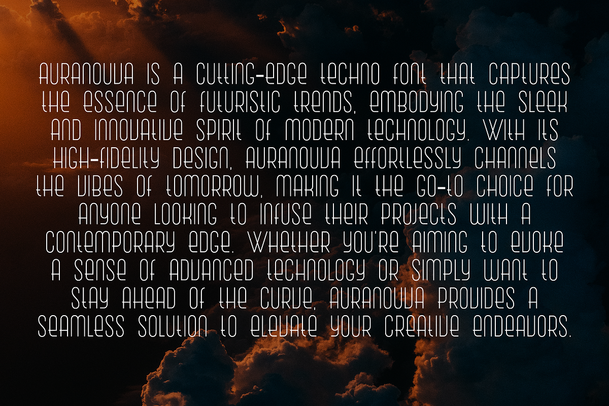 Auranouva – Techno Futuristic Fonts, a Sans Serif Font by Konstantine Studio (Photo 2 of 5)