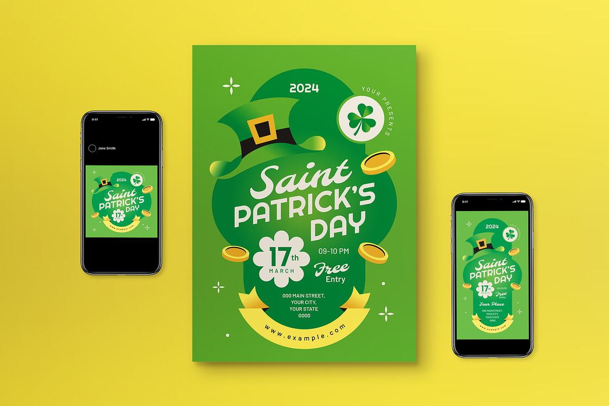 Gradient St Patrick Day Flyer Set, a Flyer Template by graphicook (Photo 1 of 3)
