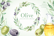 Olive Watercolor clipart, an Illustration by everysunsun (Thumbnail 1 of 4)