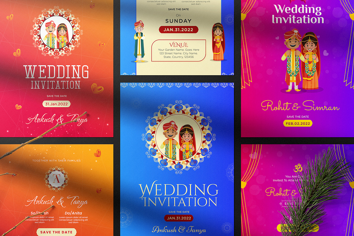 Wedding Invitation Card Set, an Invitation Template by Creative Hatti (Photo 2 of 6)