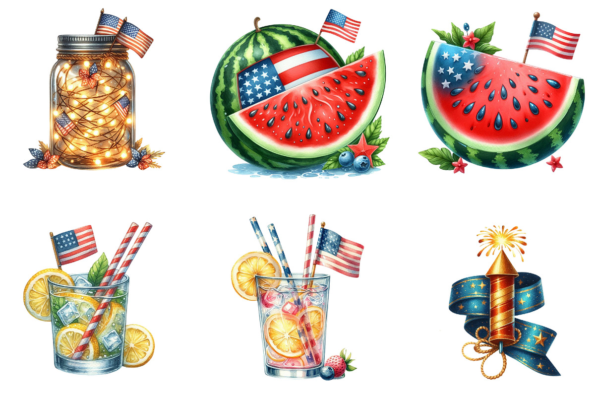 4th of July Sublimation Clipart Bund, an Illustration by DreamArtGraphic (Photo 4 of 4)