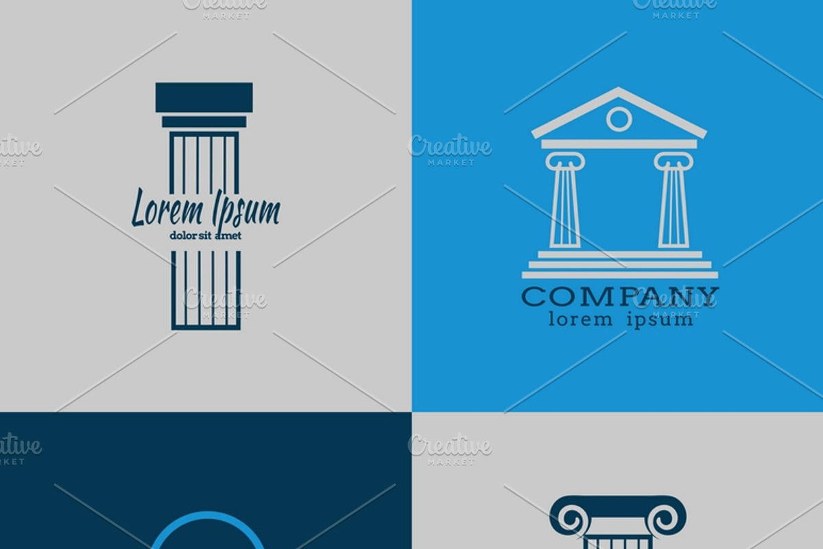 Architectural templates with columns, a Work Illustration by Microvector