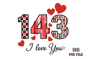 143 I Love You PNG, Valentine Png, an Illustration by DreamArtGraphic (Thumbnail 1 of 6)