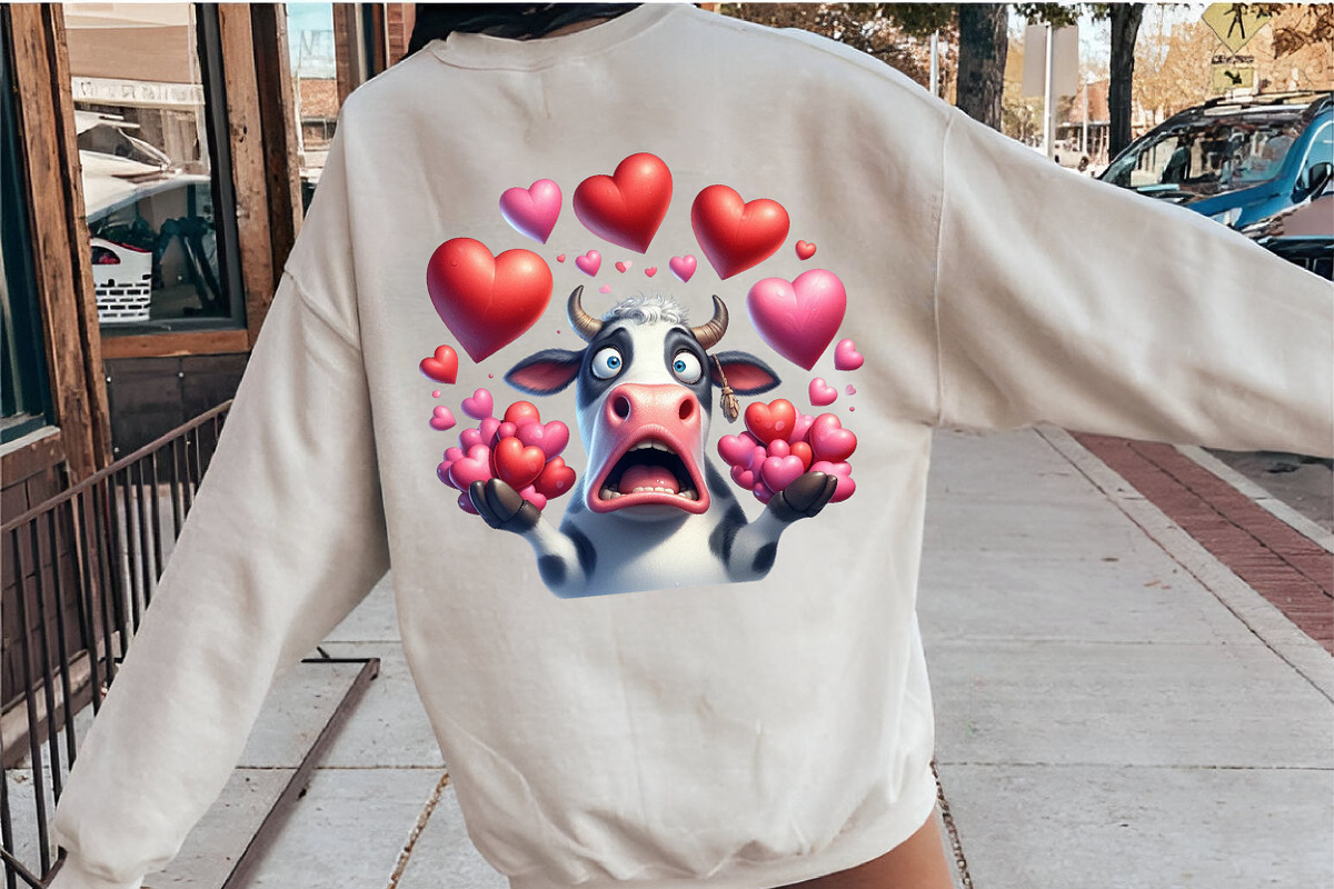 Quirky Valentine Funny Cow Clipart, an Illustration by SinaCreation (Photo 5 of 11)