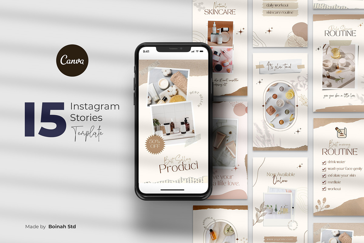 15 Instagram Stories Canva Template, a Social Media Template by Boinah Studio (Photo 1 of 7)