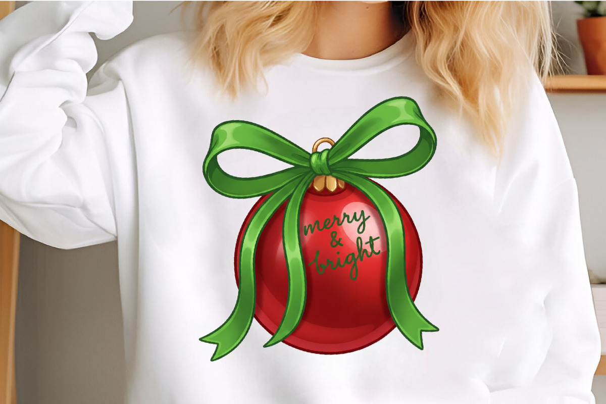 Merry & Bright Christmas Ornament, an Illustration by Craft Nest (Photo 3 of 5)