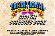 Traditional Tattoo Coloring Pages, an Illustration by Aloha Bhava (Thumbnail 1 of 7)