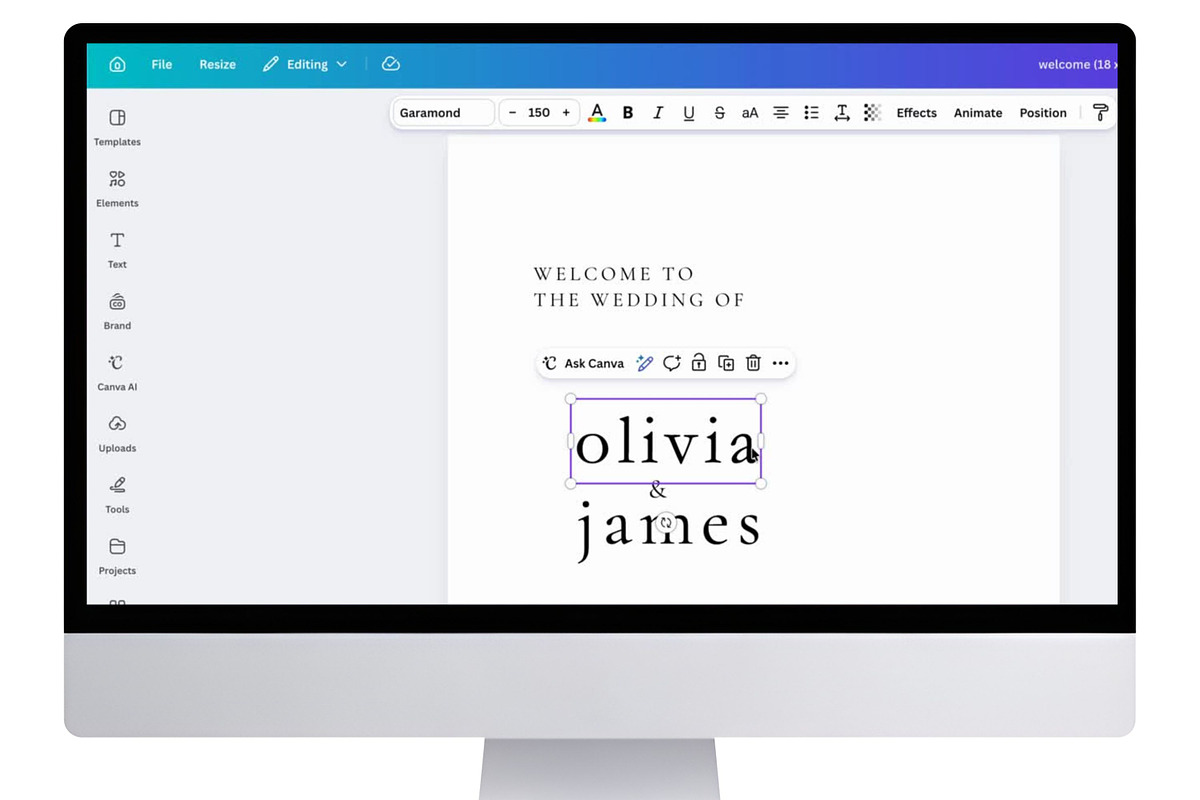 Wedding Welcome Sign Template, a Poster Template by Arfis (Photo 2 of 6)