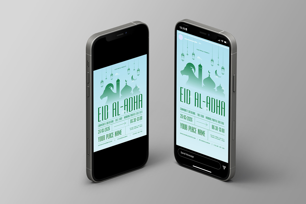 Sky Blue Green Eid Al Adha Flyer, a Flyer Template by Neermana (Photo 3 of 4)