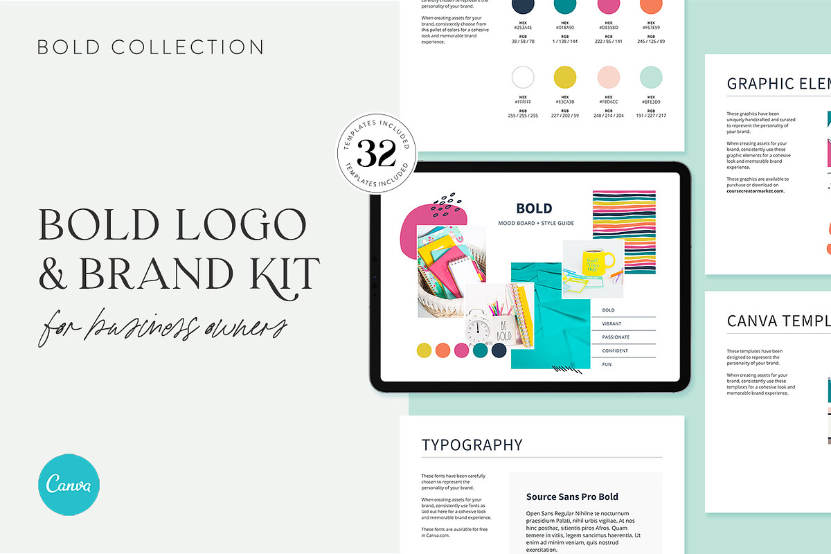 Bold Logo & Branding Kit, a Branding & Logo Template by Jessica Rea (Photo 1 of 4)