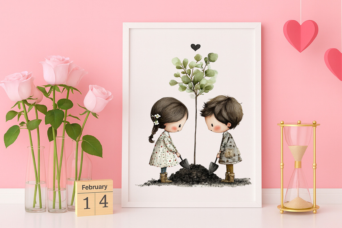 Valentine Cute Couple Clipart Bundle, an Illustration by Canvas Craft (Photo 4 of 6)