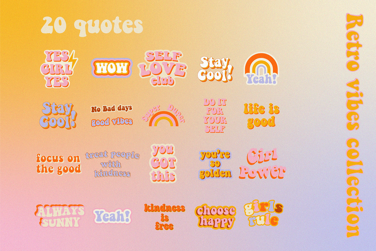BUNDLE Retro groovy 70s - 5 in 1, an Object Graphic by lokko studio
