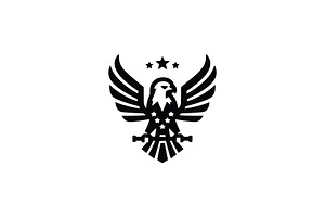 American Eagle Emblem with Stars, a Branding & Logo Template by Vectorium Studio