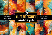 Oil Paint Texture Digital Papers, a Texture Graphic by Creative Store (Thumbnail 1 of 4)
