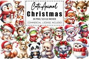 Cute Animal Christmas Clipart Bundle, a Graphic by CitraGraphics (Thumbnail 1 of 4)