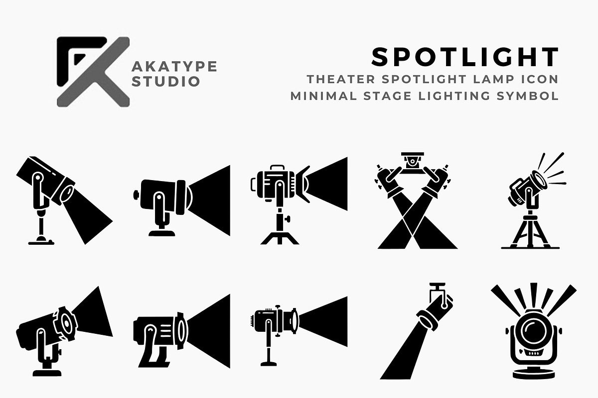 Spotlight Lamp Icon, a Solid Icon by Akatype Studio (Photo 1 of 3)