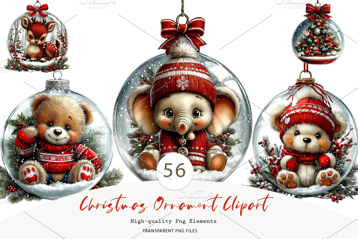 Christmas Ornament Clipart, a Seasonal Illustration by CreationArt (Photo 1 of 7)