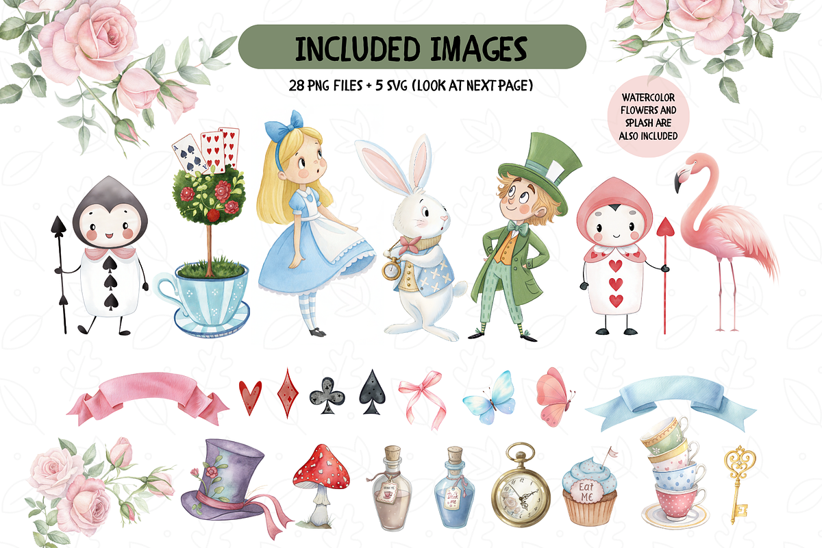 Pastel Cute Alice In Wonderland, an Illustration by TatiMockup (Photo 2 of 5)