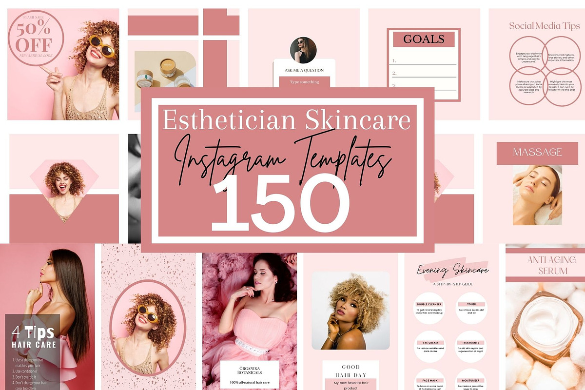 150 Editable Beauty and Skincare soc, a Social Media Template by MORION (Photo 1 of 7)