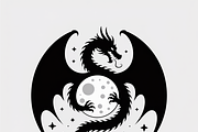 A bold dragon silhouette logo, an Illustration by Amazin_art (Thumbnail 12 of 16)