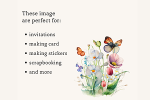 Flowers Butterfly PNG Sublimation