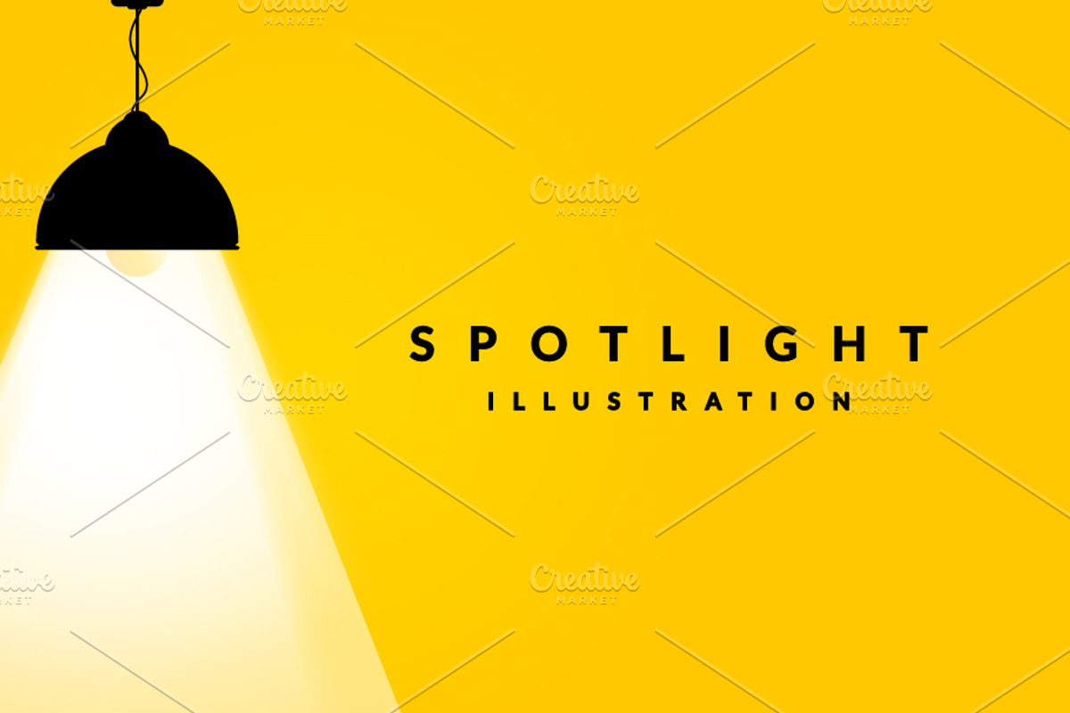 Spotlight Concept, Lamp Illustration, an Object Illustration by Black White Mouse Design (Photo 3 of 3)