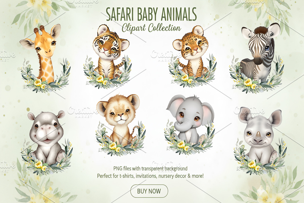 Safari Animals Clipart Collection, an Animal Illustration by SavinV (Photo 3 of 5)