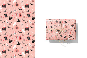 Pink Witch Pattern And Print