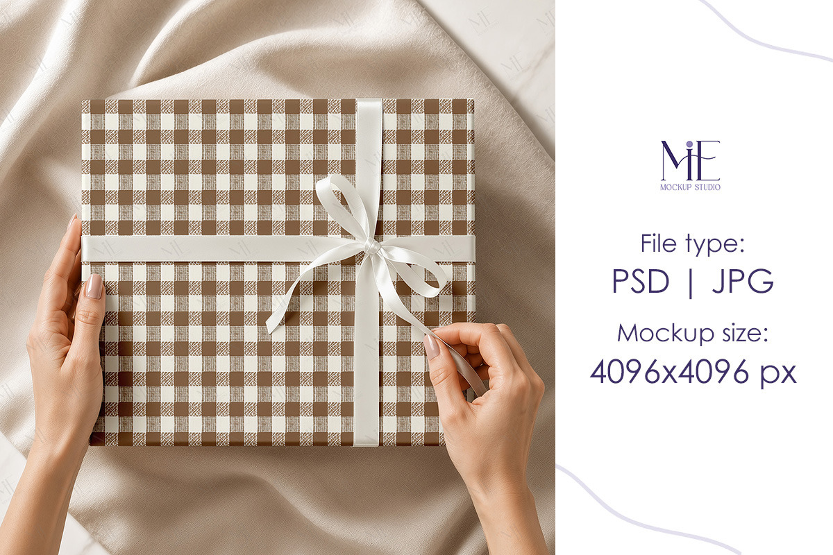 Wrapping Paper Gift Wrap Box Mockup, a Packaging Mockup by Mie Mockup Studio (Photo 5 of 7)