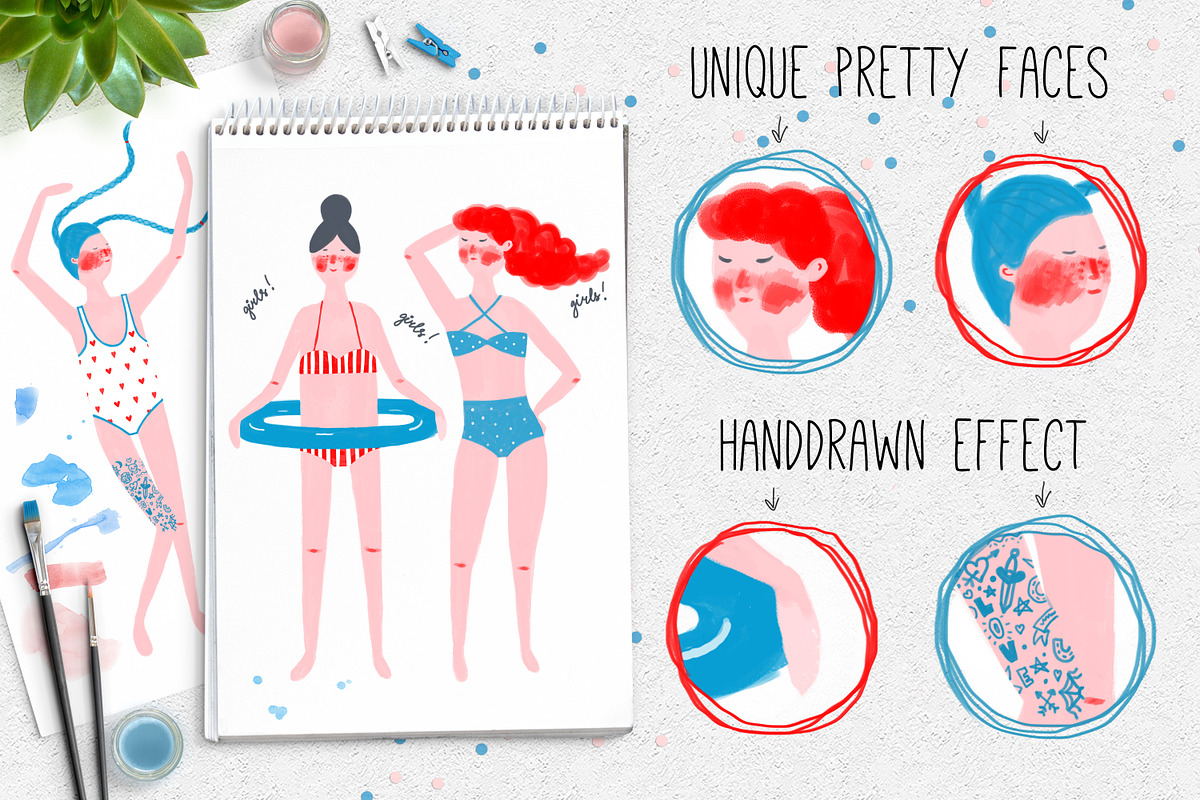 Swim-Swim | HandDrawn Graphics, a Person Illustration by Daria Miazhevich (Photo 3 of 5)